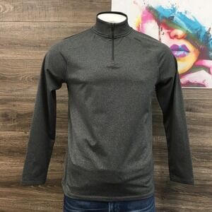 UNRL Men's Dark Gray Athletic Fit Quarter Zip Pullover Long‎ Sleeve Shirt Size M